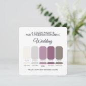 Mauve and Soft Gray Wedding Color Palette Card Einladung (Stehend Vorderseite)