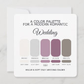 Mauve and Soft Gray Wedding Color Palette Card Einladung (Rückseite)