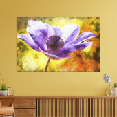 Mauve Anemone Blume Acrylmalerei Leinwanddruck (Insitu (Wohnzimmer))