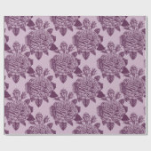 Mauve Antike Rose Muster Geschenkpapier (Flach)