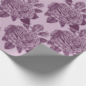 Mauve Antike Rose Muster Geschenkpapier (Ecke)