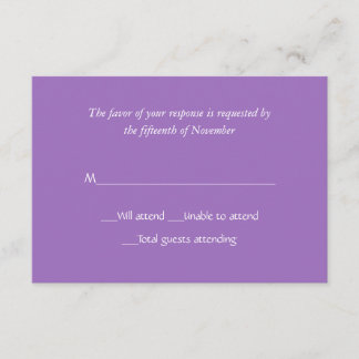 Mauve-Antwortkarte für alle Einsatzzwecke RSVP Karte