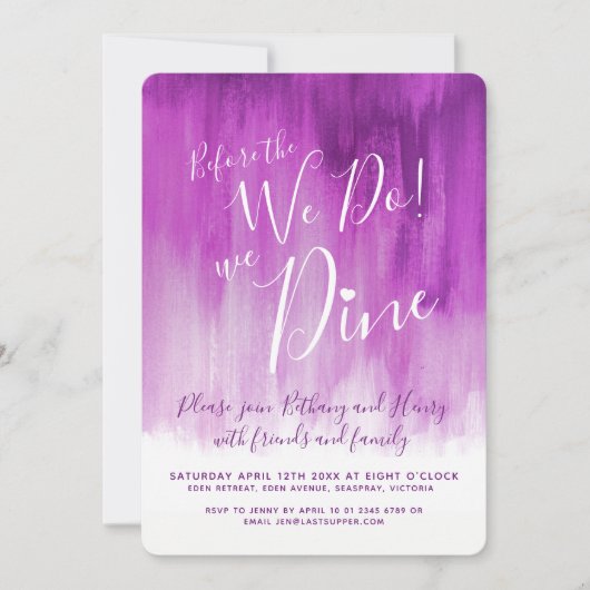 Mauve Art Probe Dinner vor uns lädt ein Einladung (Vorderseite)