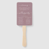 Mauve Autumn Floral Wedding Programm Fächer (Rückseite)
