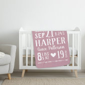 Mauve Baby Girl Birth Stats Keepake Sherpadecke