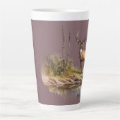 Mauve background Deer Scene (matches with journal) Milchtasse (Vorderseite)