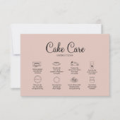 Mauve Bakery Cake Care Instruction Card Mitteilungskarte (Vorderseite)