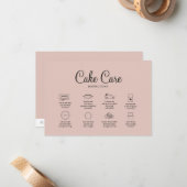 Mauve Bakery Cake Care Instruction Card Mitteilungskarte (Vorderseite/Rückseite Beispiel)