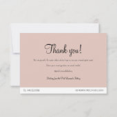 Mauve Bakery Cake Care Instruction Card Mitteilungskarte (Rückseite)