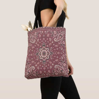 Mauve-Bandana-Paisley-Tasche | Tägliche Tragetasch Tasche
