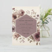 Mauve Bloom Woodland Wedding Einladung (Stehend Vorderseite)