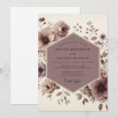 Mauve Bloom Woodland Wedding Einladung (Vorne/Hinten)
