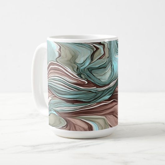 Mauve Blue Aqua Swirling Tasse (Vorderseite Links)
