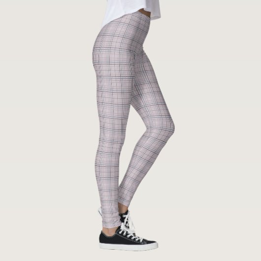 Mauve Blue Grid Karos I Leggings (Rechts)