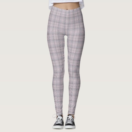 Mauve Blue Grid Karos I Leggings (Vorderseite)