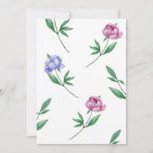 Mauve Blue Peonies Floral Save The Date (Rückseite)