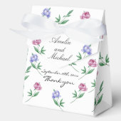 Mauve Blue Peonies Floral Wedding Geschenkschachtel (Vorderseite)