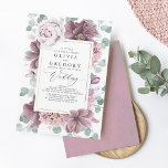 Mauve Blume und Grüne Elegant Stilvolle Hochzeit Einladung<br><div class="desc">Mauve Blumen Romantische Hochzeit</div>