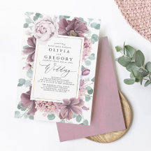 Mauve Blume und Grüne Elegant Stilvolle Hochzeit