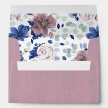 Mauve Blume und Navy Blue Flowers Elegant