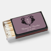 Mauve Blumen Herz Monogramm Hochzeit