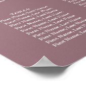 Mauve Blumengrün Hochzeitsstift Poster (Ecke)