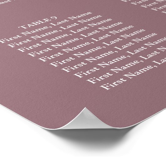 Mauve Blumengrün Hochzeitsstift Poster (Ecke)