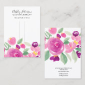 Mauve Blumenmuster elegante Friseur-Display Visitenkarte (Vorne/Hinten)