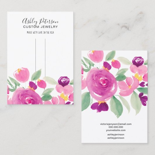 Mauve Blumenmuster elegante Friseur-Display Visitenkarte (Vorne/Hinten)