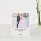 Mauve Blush Bloral 3-Foto Hochzeit Dankeskarte (Rückseite)