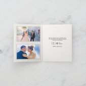 Mauve Blush Bloral 3-Foto Hochzeit Dankeskarte (Innenseite)