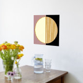 Mauve Blush Pink Black Striped Circles Art Gold Foliendrucke (Ablage(Küche))
