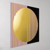 Mauve Blush Pink Black Striped Circles Art Gold Foliendrucke (Ablage )