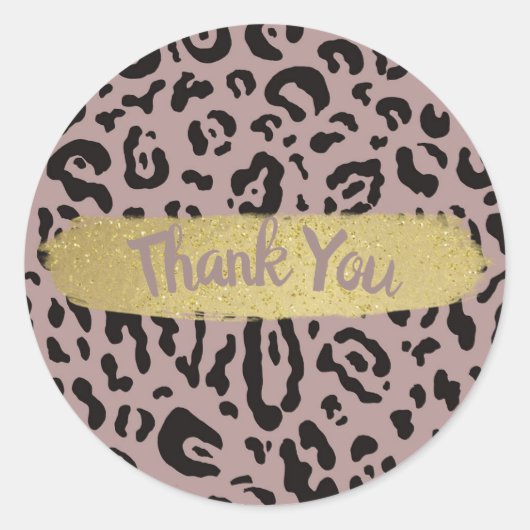 Mauve Blush Pink Cheetah Leopard Animal Party Runder Aufkleber (Vorderseite)