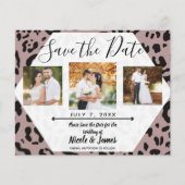Mauve Blush Pink Cheetah Leopard Save the Date (Vorderseite)