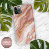Mauve Blush Pink Red Gold Marmor Muster iPhone Hülle