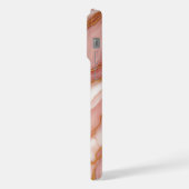 Mauve Blush Pink Red Gold Marmor Muster iPhone Hülle (Linke Seite)