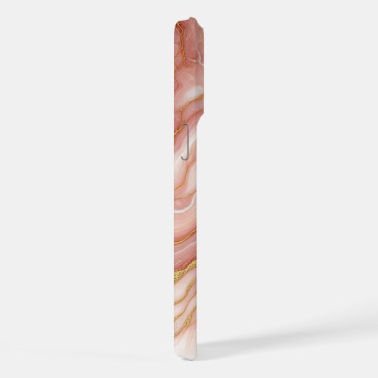 Mauve Blush Pink Red Gold Marmor Muster iPhone Hülle (Rechte Seite)