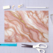 Mauve Blush Pink Red Gold Marmor Muster Seidenpapier (Handwerk)