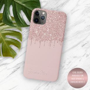Mauve Blush Pink Rose Gold Glitzer Kunstmuster Case-Mate iPhone Hülle