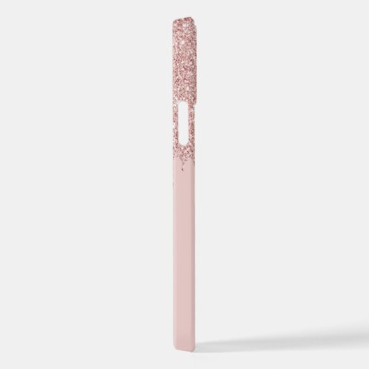 Mauve Blush Pink Rose Gold Glitzer Kunstmuster iPhone Hülle (Rechte Seite)