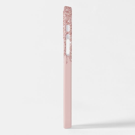 Mauve Blush Pink Rose Gold Glitzer Kunstmuster iPhone Hülle (Linke Seite)