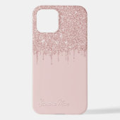 Mauve Blush Pink Rose Gold Glitzer Kunstmuster iPhone Hülle (Rückseite)