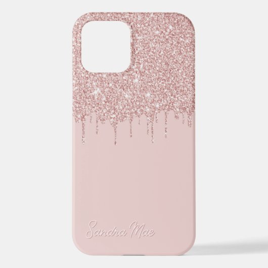 Mauve Blush Pink Rose Gold Glitzer Kunstmuster iPhone Hülle (Rückseite)