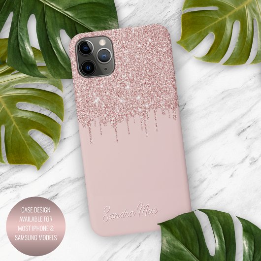 Mauve Blush Pink Rose Gold Glitzer Kunstmuster iPhone Hülle