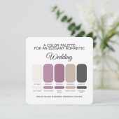 Mauve Blush Wedding Color Palette Card Einladung (Stehend Vorderseite)
