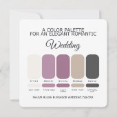 Mauve Blush Wedding Color Palette Card Einladung (Rückseite)