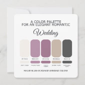 Mauve Blush Wedding Color Palette Card Einladung (Vorderseite)