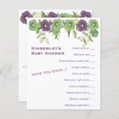 Mauve Boho Floral Wierdest Spielshowaktivitäten (Vorne/Hinten)