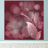 Mauve Bokeh Blätter Wrapped Canvas Leinwanddruck (Insitu (Holzboden))